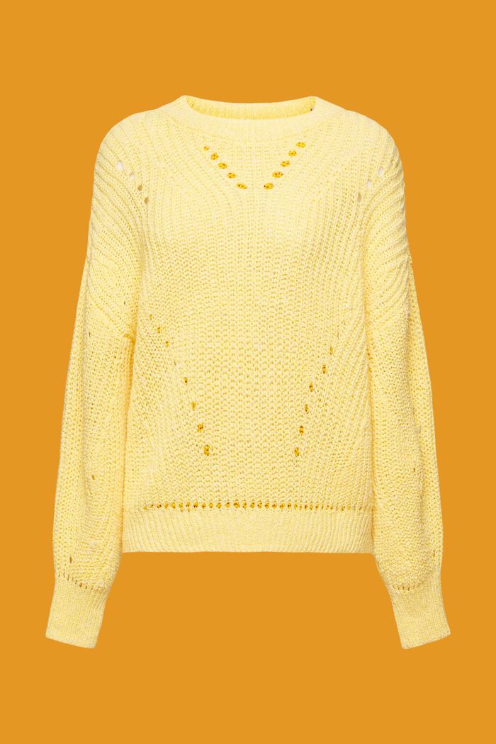 Cable knit jumper, LIGHT YELLOW, detail image number 5