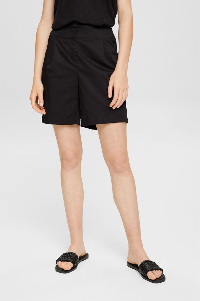 Bermuda shorts made of pima cotton, BLACK, detail image number 1