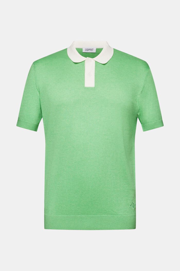Knit Short-Sleeve Polo Shirt, CITRUS GREEN, detail image number 5