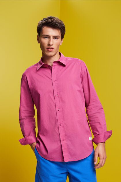 Solid long sleeve shirt, 100% cotton