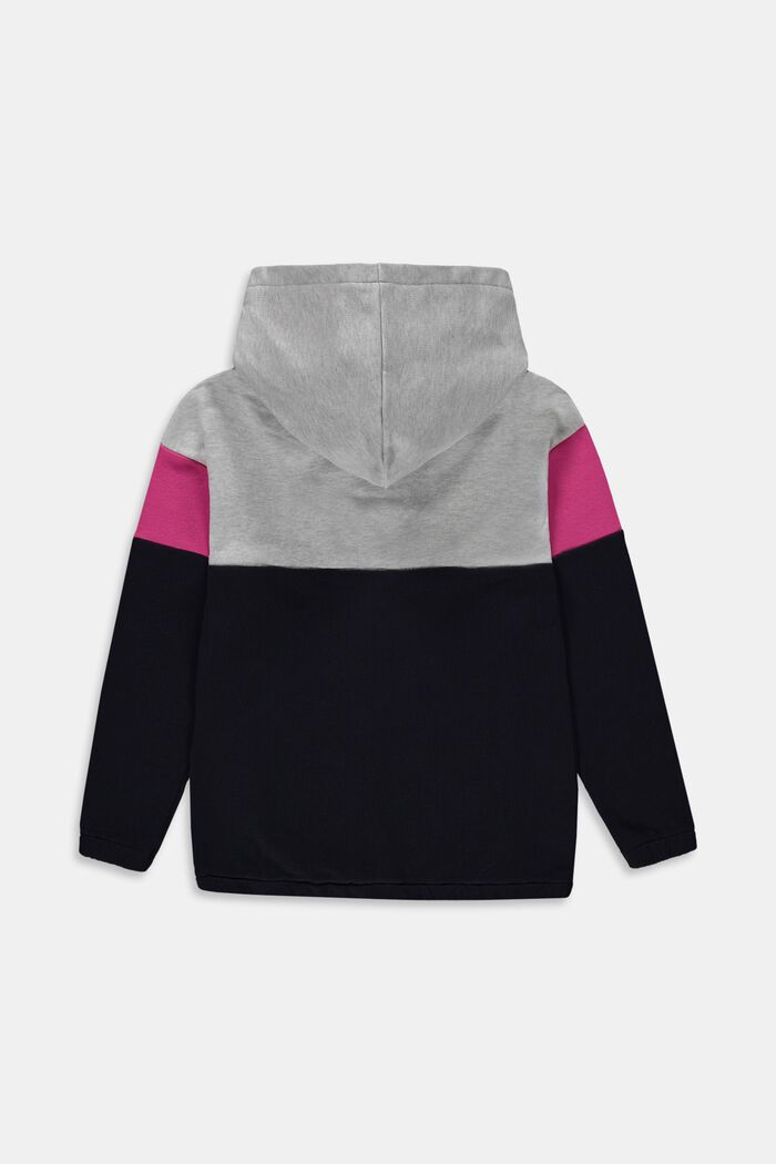 Colour block sweatshirt jacket, NAVY, detail image number 1
