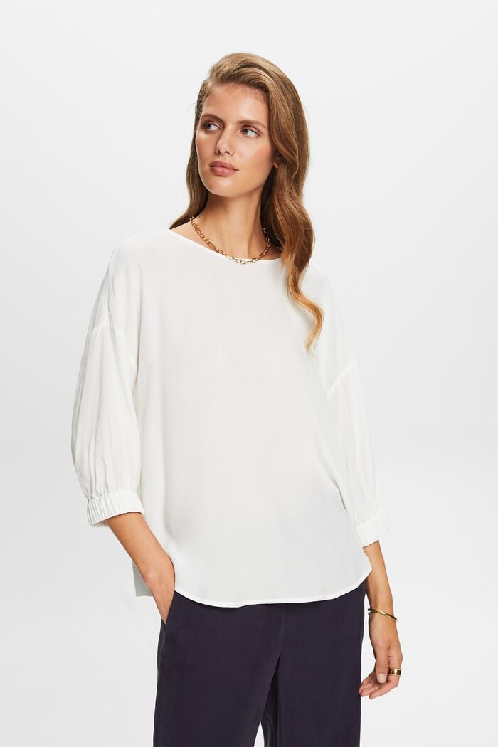 Loose Fit Blouse, OFF WHITE, detail image number 0
