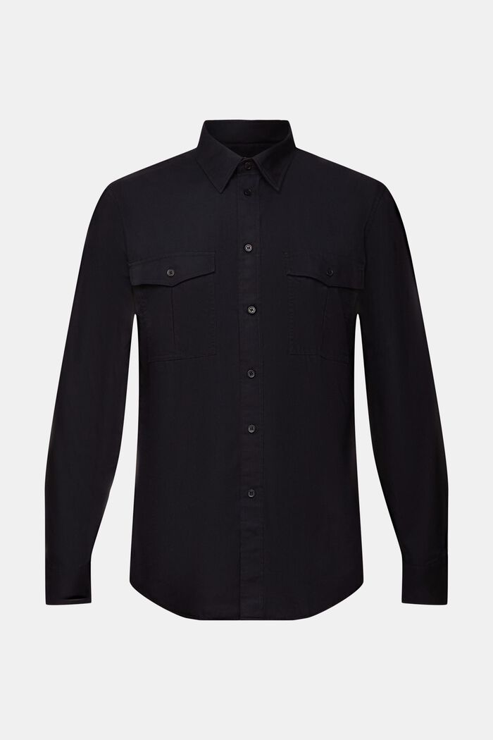 Cotton Utility Shirt, BLACK, detail image number 5