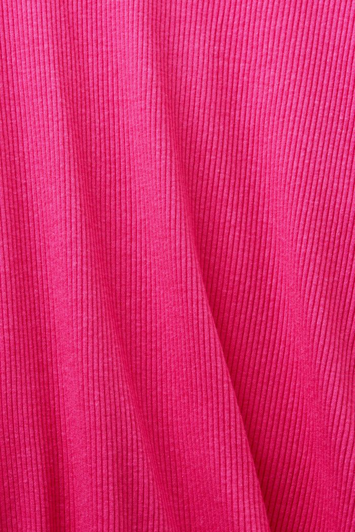 Rib-Knit Jersey Longsleeve Top, PINK FUCHSIA, detail image number 5