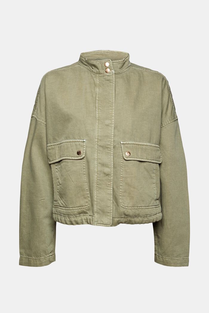Short jacket made with TENCEL™, LIGHT KHAKI, detail image number 8