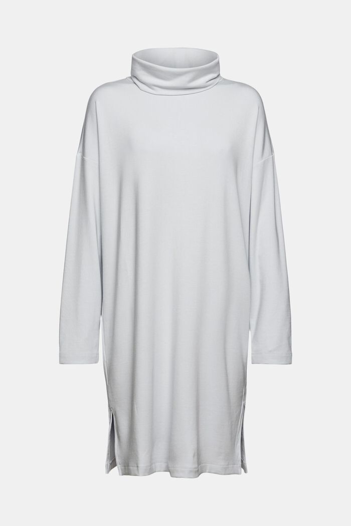 TENCEL™: Jersey dress with a polo neck, PASTEL GREY, detail image number 2
