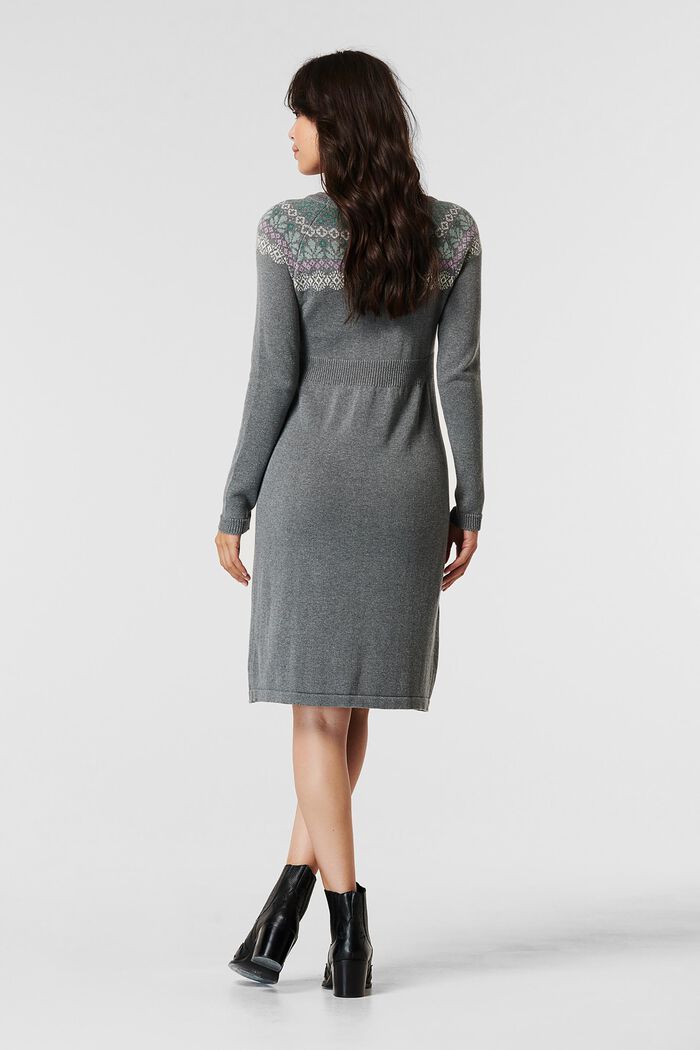 Knitted dress in blended organic cotton, MEDIUM GREY, detail image number 1