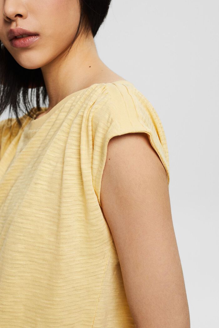 Knitted top in an organic cotton blend, DUSTY YELLOW, detail image number 2