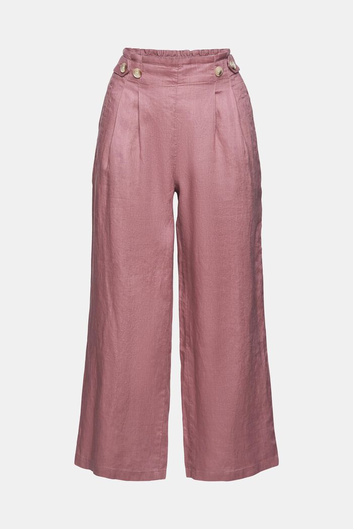 Linen trousers with cropped legs, MAUVE, detail image number 8