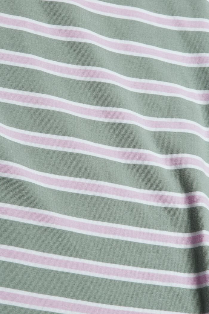 Long sleeve top with stripes, organic cotton, DUSTY GREEN, detail image number 4