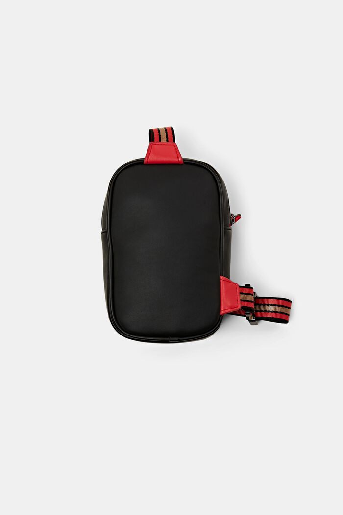Faux leather crossbody bag, BLACK, detail image number 2
