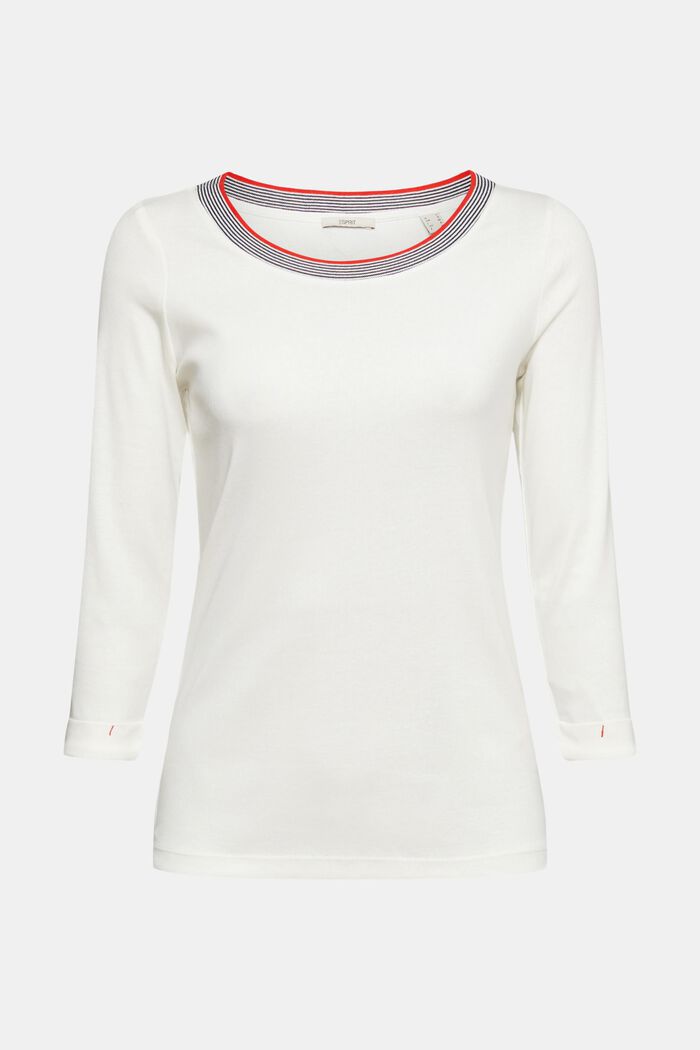 Top with 3/4-length sleeves, OFF WHITE, detail image number 2