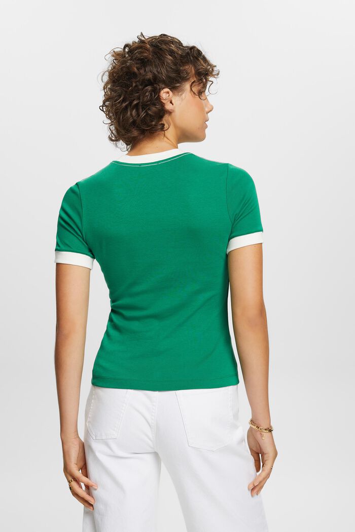Logo Cotton-Jersey T-Shirt, DARK GREEN, detail image number 3