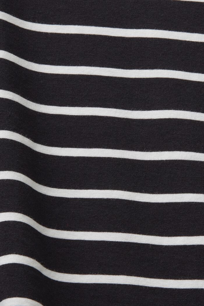 Striped Crewneck Top, BLACK, detail image number 5