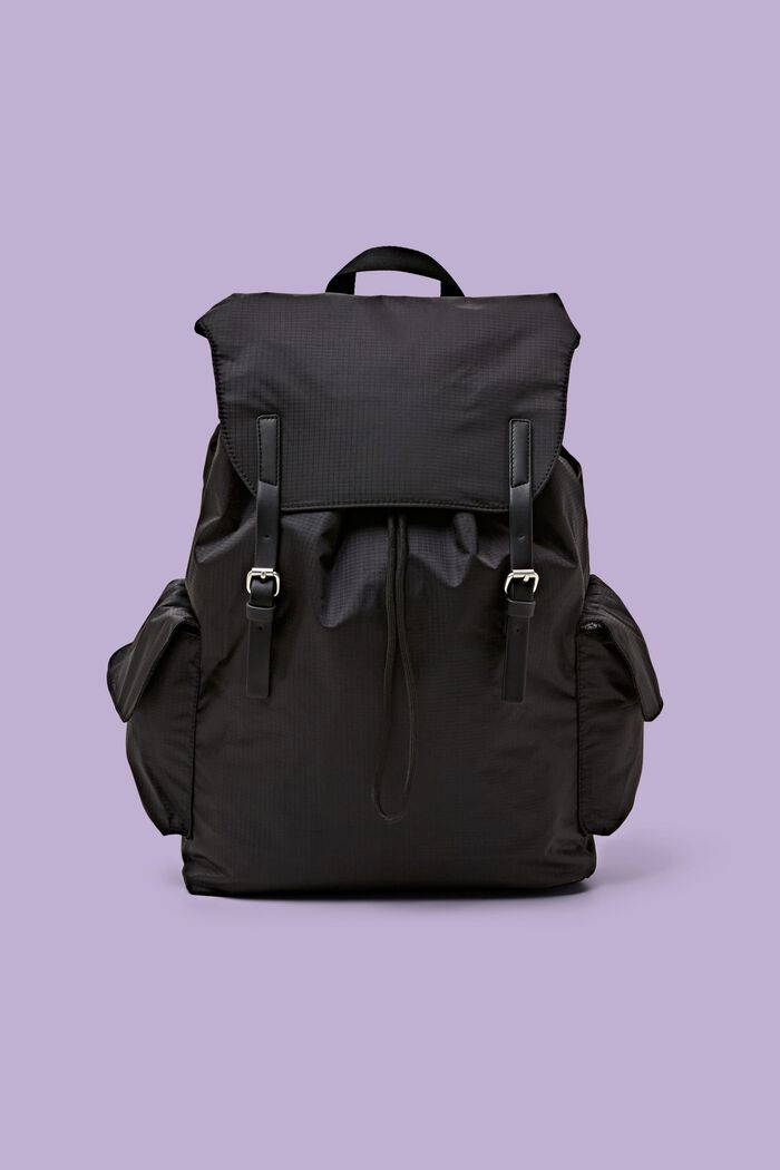 Flap-Over Backpack, BLACK, detail image number 0