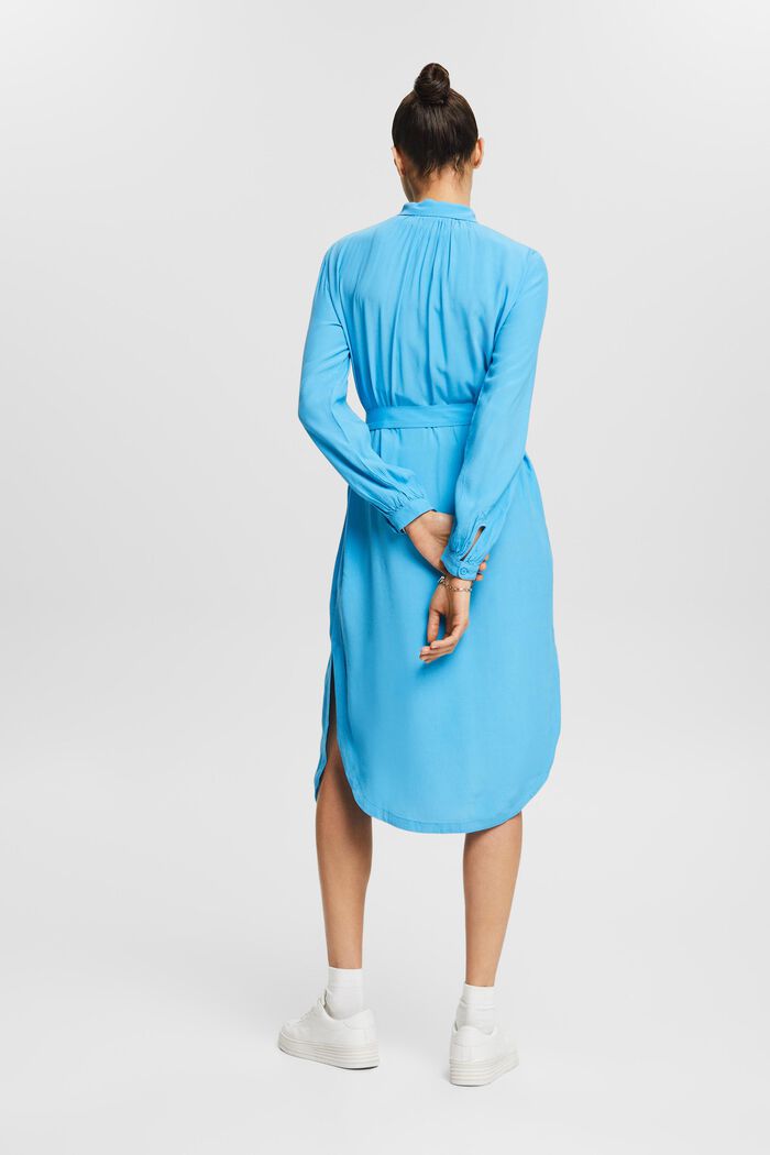 Belted Shirt Dress, BLUE, detail image number 3