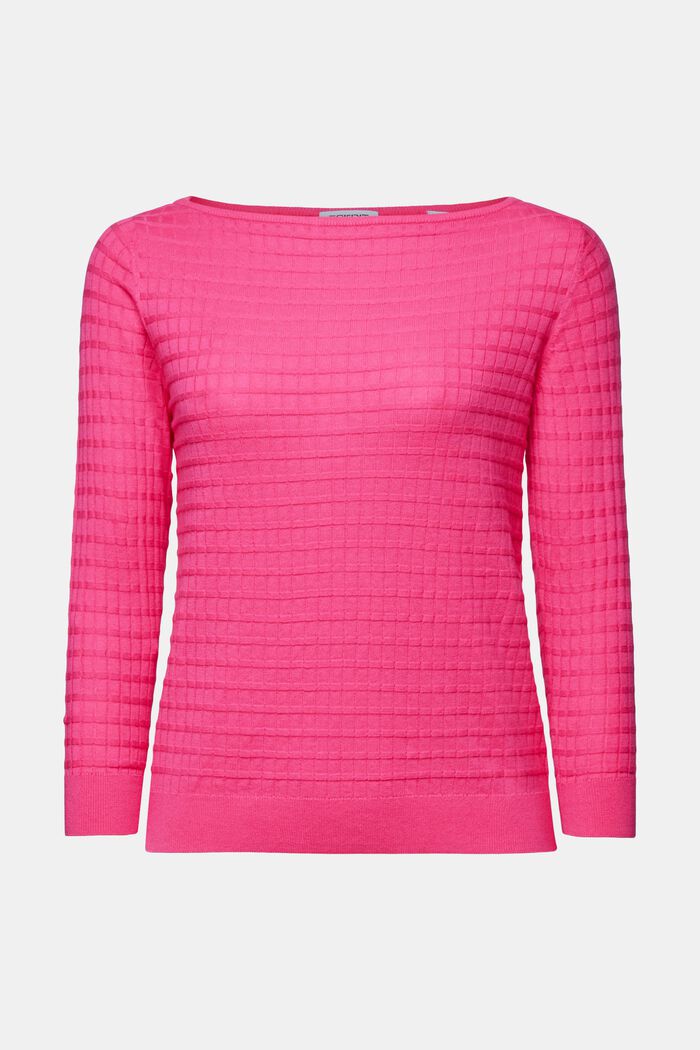 Structured Knit Sweater, PINK FUCHSIA, detail image number 5