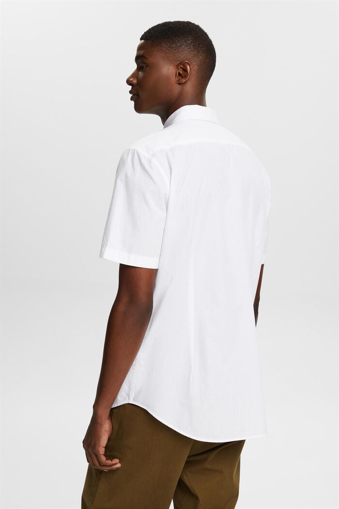 Cotton Poplin Short-Sleeve Shirt, WHITE, detail image number 2