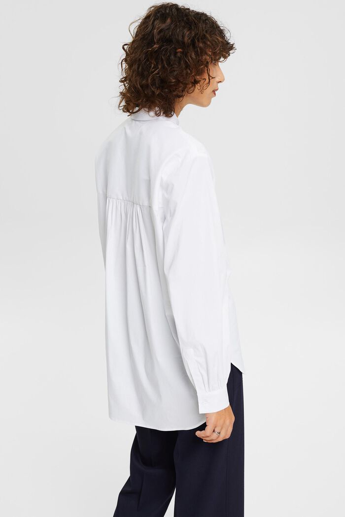 Blouse with a high-low hem, WHITE, detail image number 3