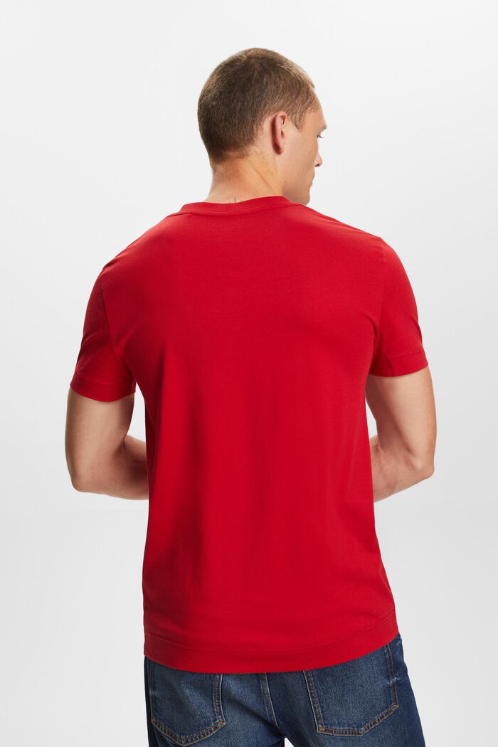 Jersey V-neck t-shirt, 100% cotton, DARK RED, detail image number 3