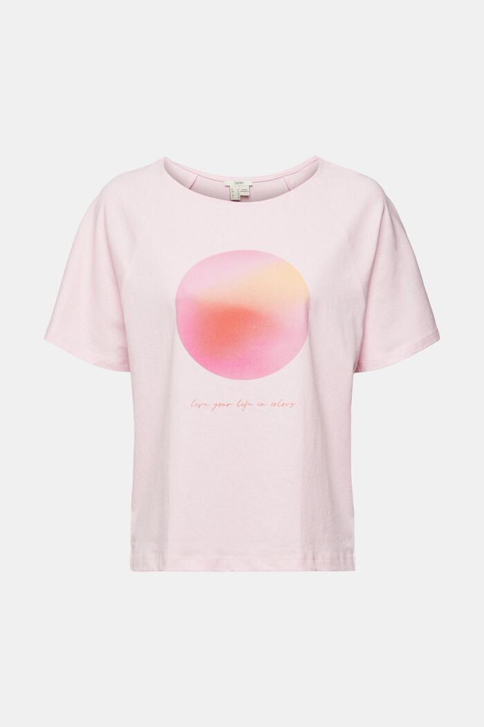 Linen blend: printed T-shirt