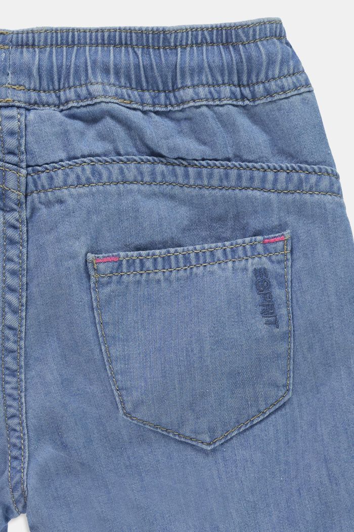 Denim shorts with a drawstring waistband, BLUE LIGHT WASHED, detail image number 2