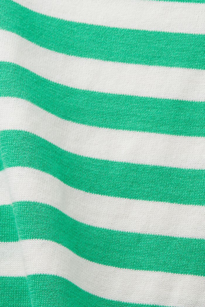 Striped Boatneck Cotton Sweatshirt, GREEN, detail image number 6