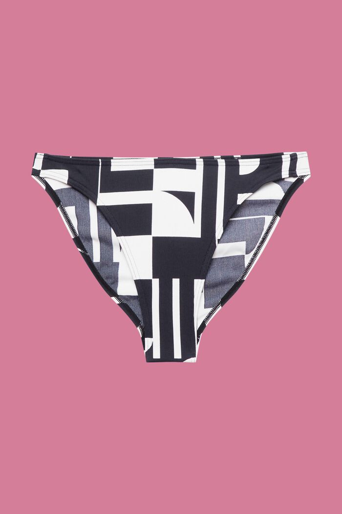 Mini bikini bottoms with retro print, BLACK, detail image number 4