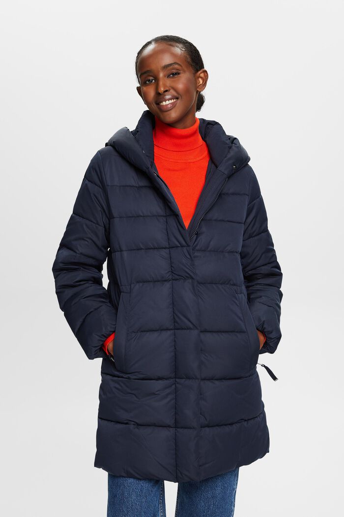 Hooded Puffer Coat, NAVY, detail image number 0
