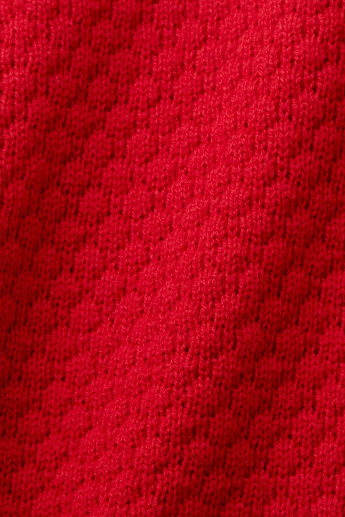 Textured knit jumper, cotton blend, DARK RED, detail image number 5