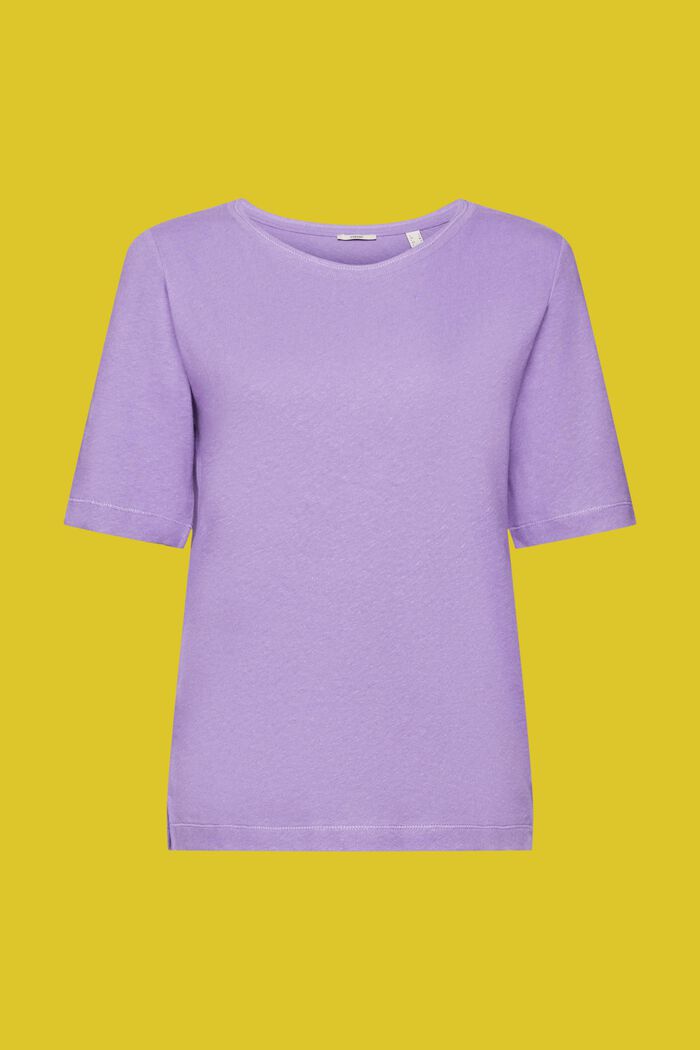 Linen blend t-shirt, PURPLE, detail image number 6
