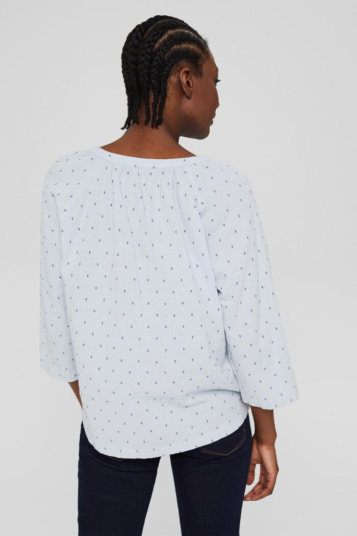 Patterned blouse with a cup-shaped neckline, LIGHT BLUE, detail image number 3