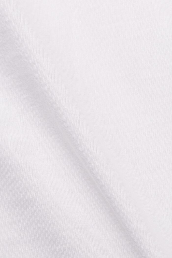 Tone-in-tone print t-shirt, 100% cotton, WHITE, detail image number 6
