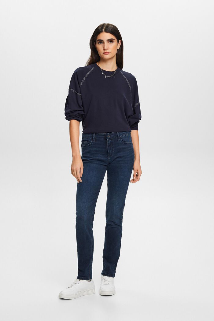 Mid-Rise Slim Fit Jeans, BLUE BLACK, detail image number 5