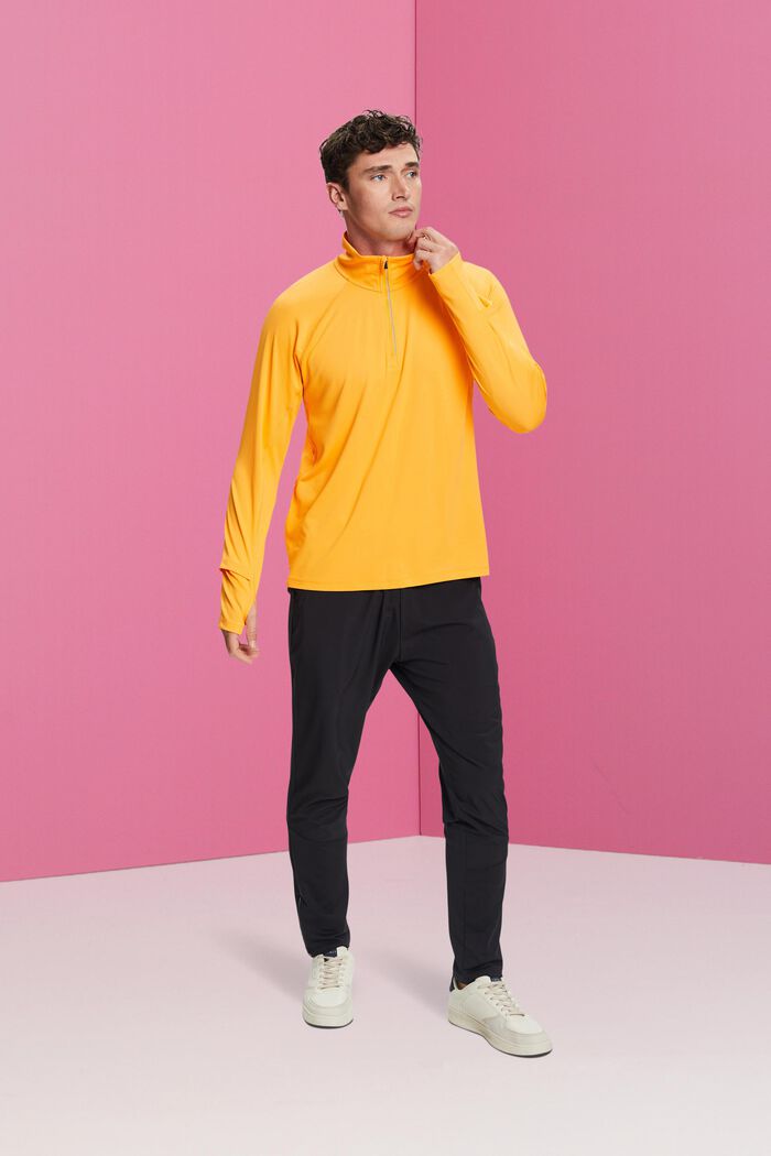 Long-sleeved active top with E-DRY, GOLDEN ORANGE, detail image number 1