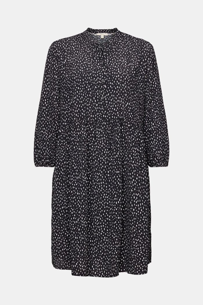 Patterned dress, LENZING™ ECOVERO™, BLACK, detail image number 6
