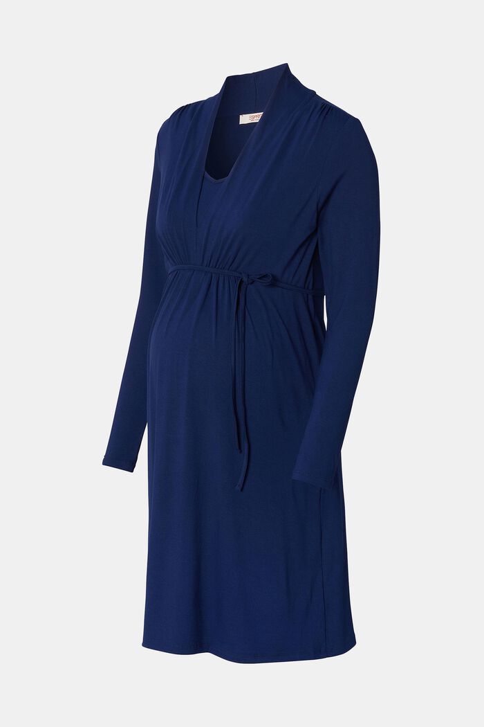 MATERNITY V-Neck Long Sleeve Dress, DARK BLUE, detail image number 4