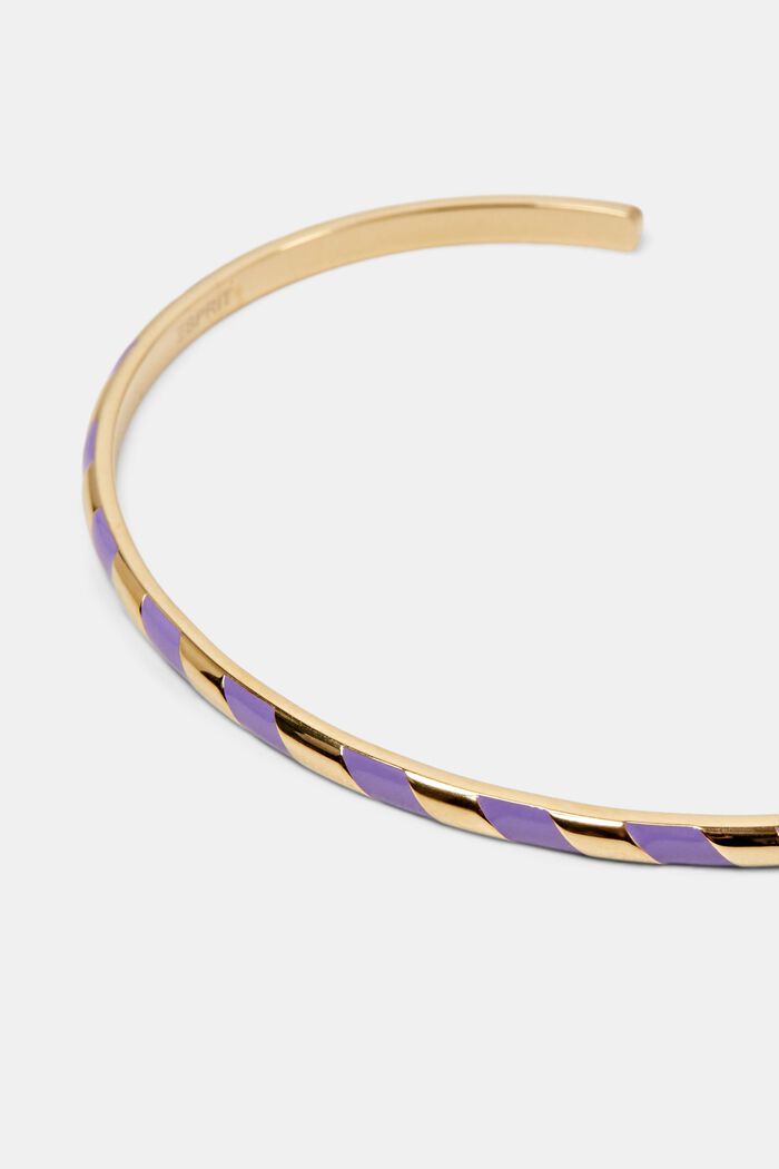 Two-Tone Stainless Steel Bangle, LILAC, detail image number 1