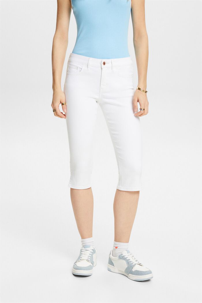 Mid Capri Jeans, WHITE, detail image number 0