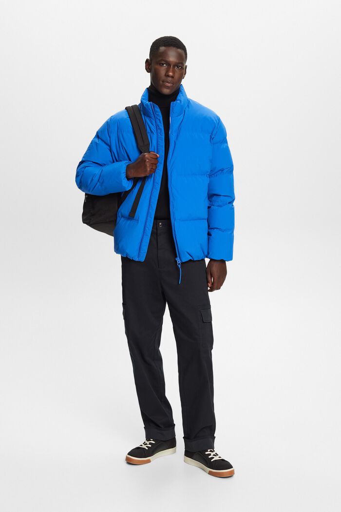 Recycled: puffer jacket with down, BRIGHT BLUE, detail image number 0