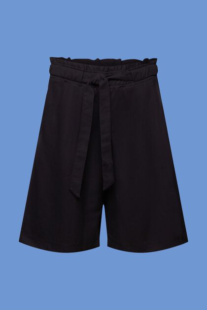 Pull-on Bermuda shorts with tie belt