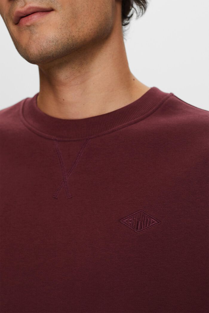 Sweatshirt with logo stitching, AUBERGINE, detail image number 1