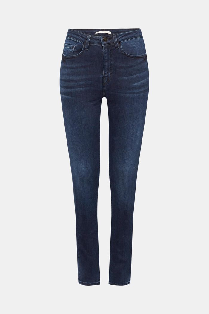 High-rise skinny stretch jeans, BLUE BLACK, detail image number 7