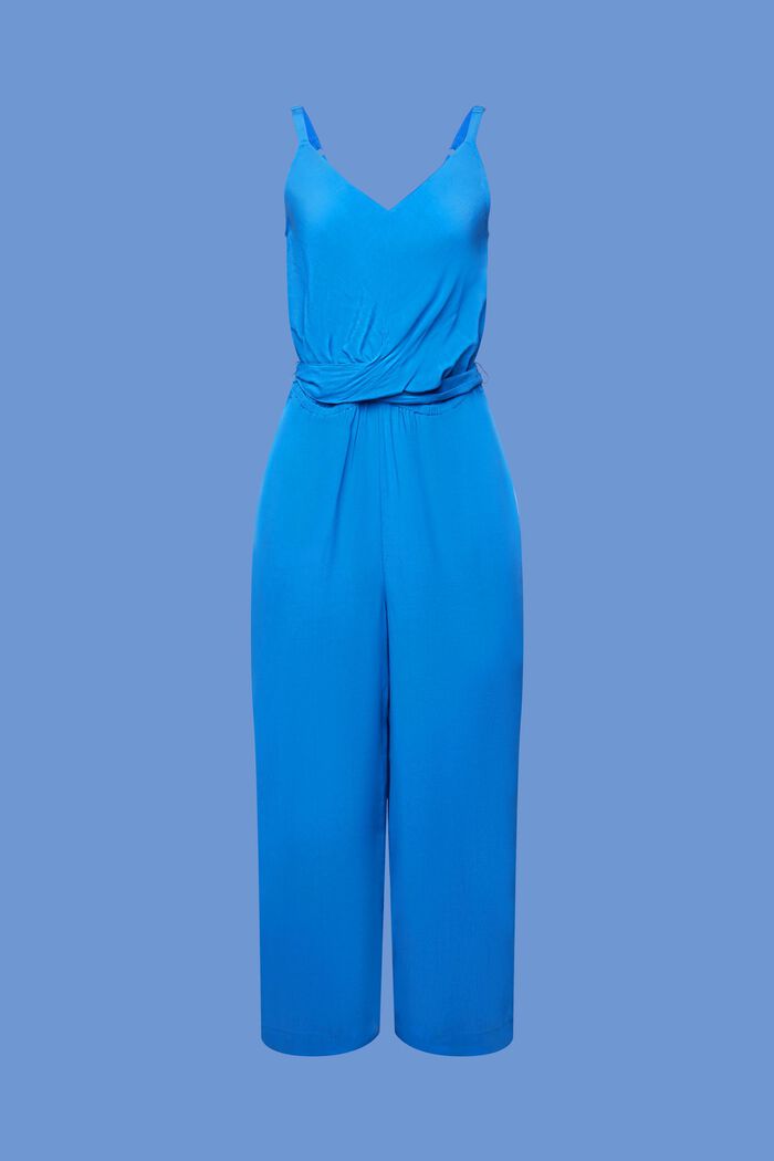V-Neck Cropped Jumpsuit, BRIGHT BLUE, detail image number 5