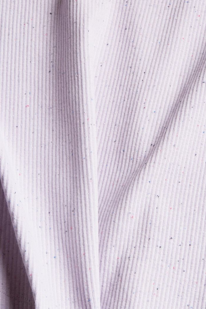 Long sleeve top featuring fantasy yarn, organic cotton blend, LILAC, detail image number 4