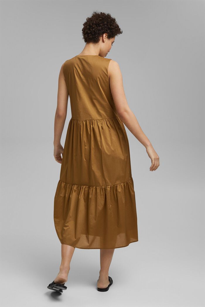 Sleeveless flounce midi dress made of cotton, BARK, detail image number 2