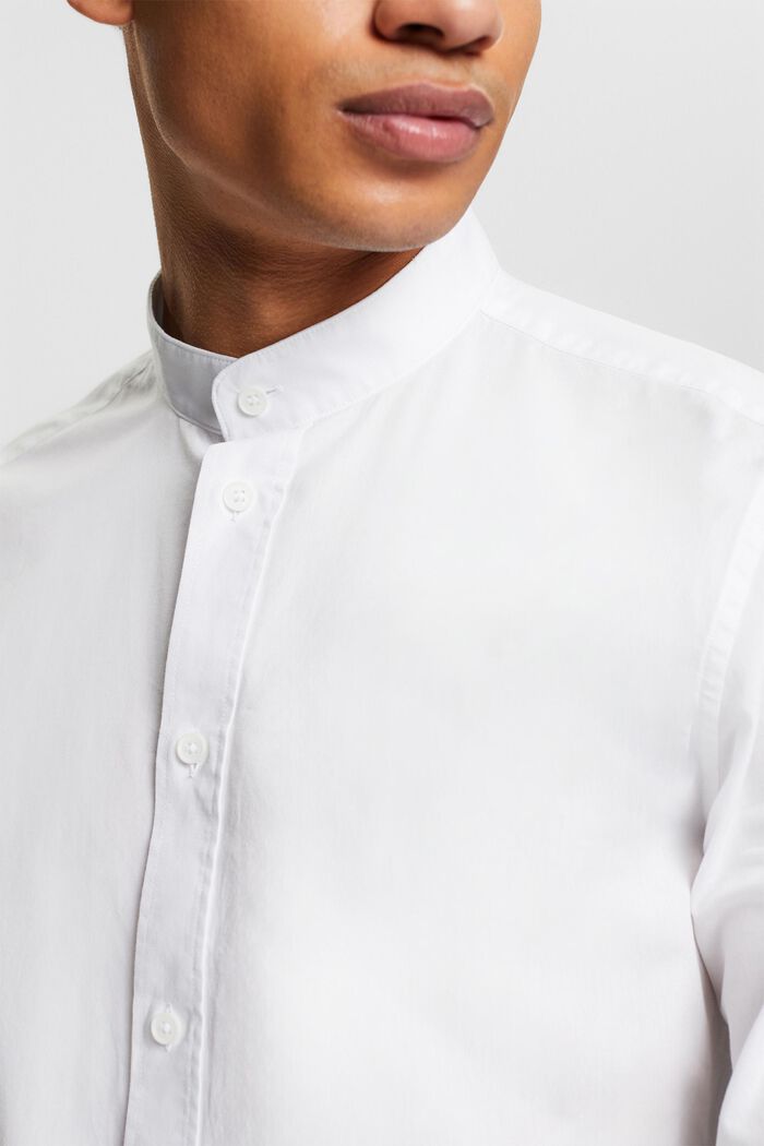 Stand-Up Collar Shirt, WHITE, detail image number 3