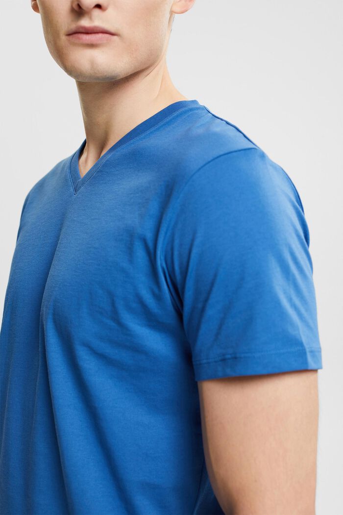 Jersey v-neck t-shirt, BLUE, detail image number 2