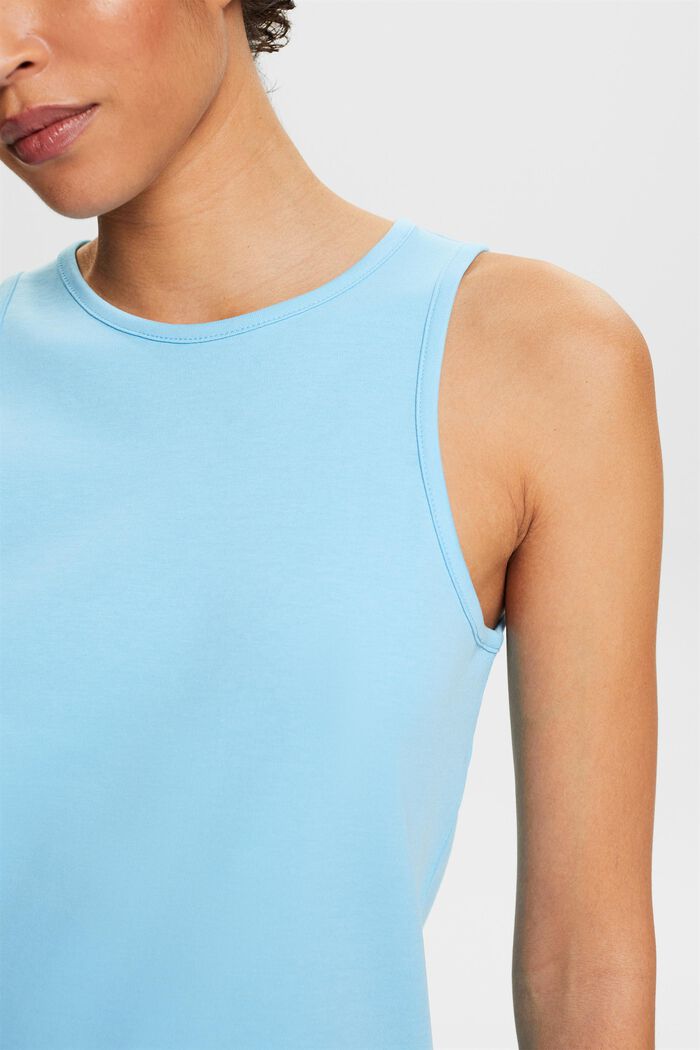 Cotton Tank Top, LIGHT TURQUOISE, detail image number 3