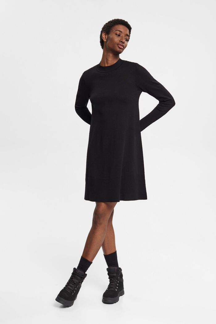 Knitted mini dress, BLACK, detail image number 0